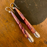 Huia range- oxidised copper and fine silver earrings
