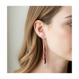 Huia range- oxidised copper and fine silver earrings