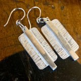 Sterling silver textured drop earrings