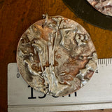Silver and copper disc earrings