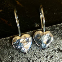 Fine silver heart mini hook earrings