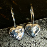 Fine silver heart mini hook earrings