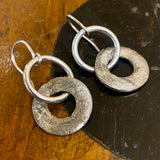 Silver and copper earrings