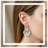 Silver and copper earrings