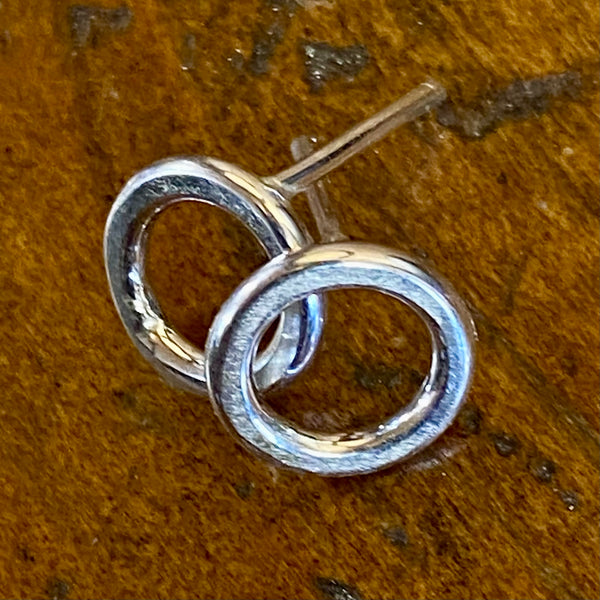 Sterling silver circle stud earrings