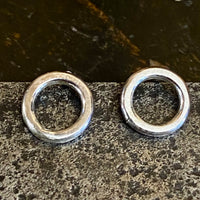Sterling silver circle stud earrings