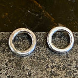 Sterling silver circle stud earrings