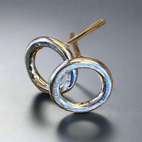Sterling silver circle stud earrings