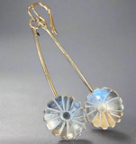 Fine silver daisy earrings