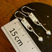 Sterling silver and vintage pearl earrings