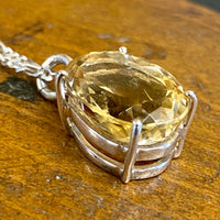 Citrine in sterling silver pendant necklace