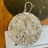 Silver and copper disc earrings