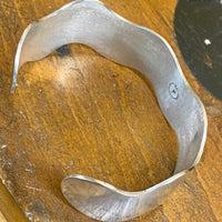 Sterling silver wave wrist bracelet bangle