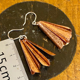 Copper flower petal earrings