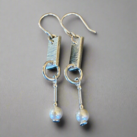Sterling silver and vintage pearl earrings