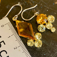 Vintage asymmetrical glass earrings