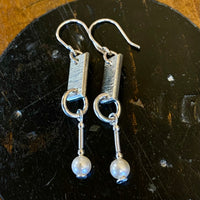 Sterling silver and vintage pearl earrings