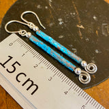 Oxidised copper and sterling silver earrings