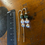 Vintage pearl, pounamu and fine silver earrings