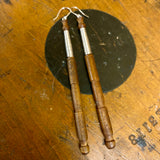 Vintage bobbin with sterling silver earrings