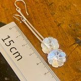 Fine silver daisy earrings