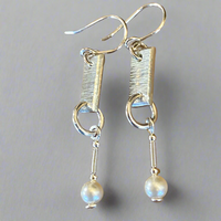 Vintage pearl and sterling silver earrings