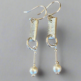 Vintage pearl and sterling silver earrings