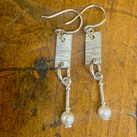 Vintage pearl and sterling silver earrings