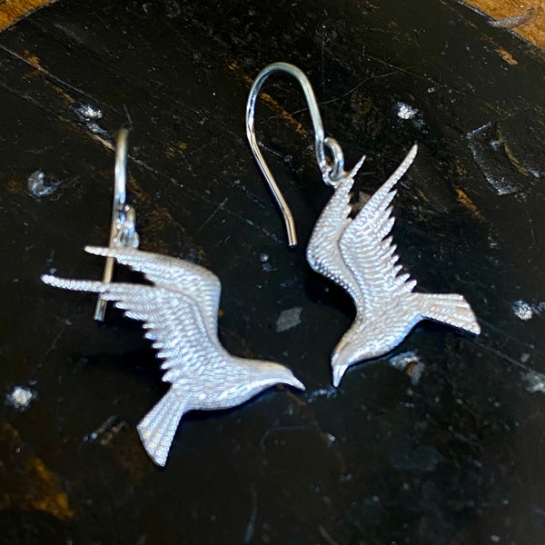 Sterling silver seagull earrings