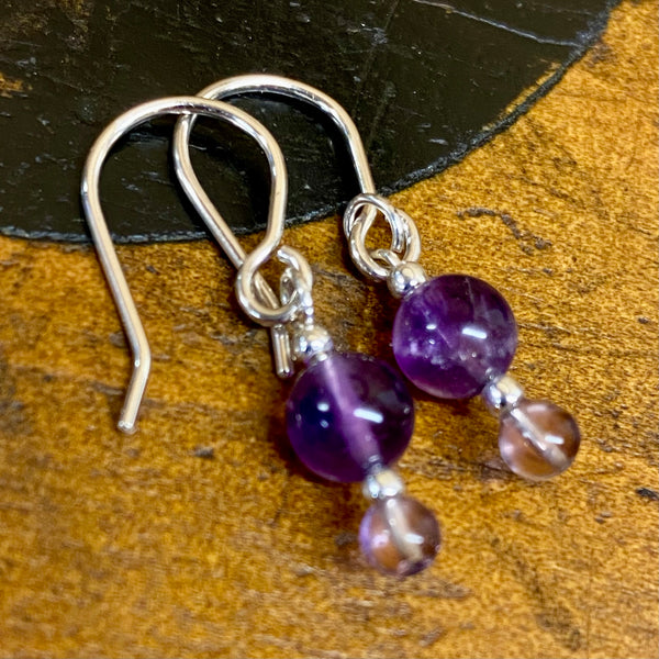 Amethyst and sterling silver earrings