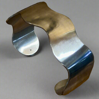 Sterling silver wave wrist bracelet bangle
