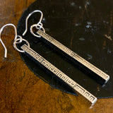 Sterling bar relic earrings