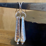 Fine silver and vintage pearl earrings