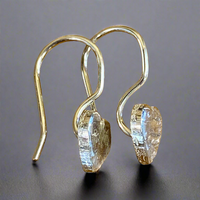 Fine silver heart mini hook earrings