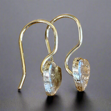 Fine silver heart mini hook earrings