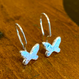 Fine silver butterfly mini hook earrings