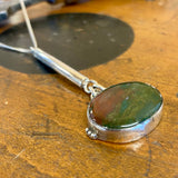 Vintage bloodstone and sterling silver necklace/pendant
