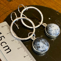 Moss agate in sterling silver earrings
