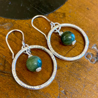 Pounamu and sterling silver earrings