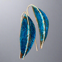 Blue copper and sterling silver earrings
