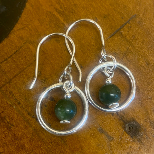 Halo set vintage pounamu earrings