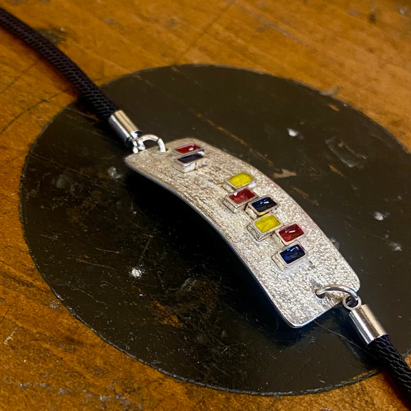 Sterling silver and enamel wrist bracelet