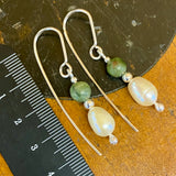 Vintage pearls and pounamu earrings