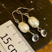 Vintage pearl and crystal earrings