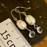 Vintage pearl and crystal earrings