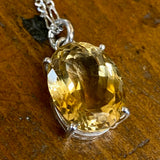 Citrine in sterling silver pendant necklace