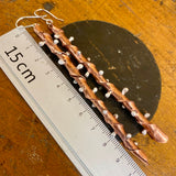 Copper and sterling silver bamboo look statement earrings