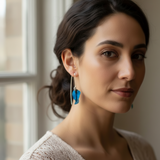 Blue range- leaf forms earrings