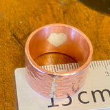 Copper and sterling silver heart ring