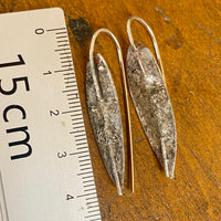 Fine silver over copper fixed hook earrings